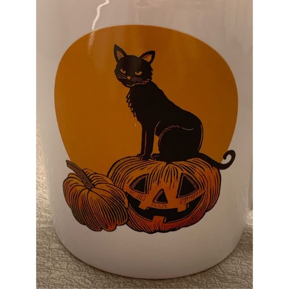 THACKERY BINX Coffee Mug- 208Park Black Cat Ceramic Cup RETRO Flying Pumpkin - Picture 2 of 6